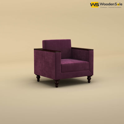 Tivoli 1 Seater Fabric Sofa (Velvet, Dark Purple)