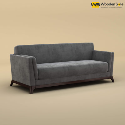 Bruno 3 Seater Sofa (Velvet, Charcoal Gray)