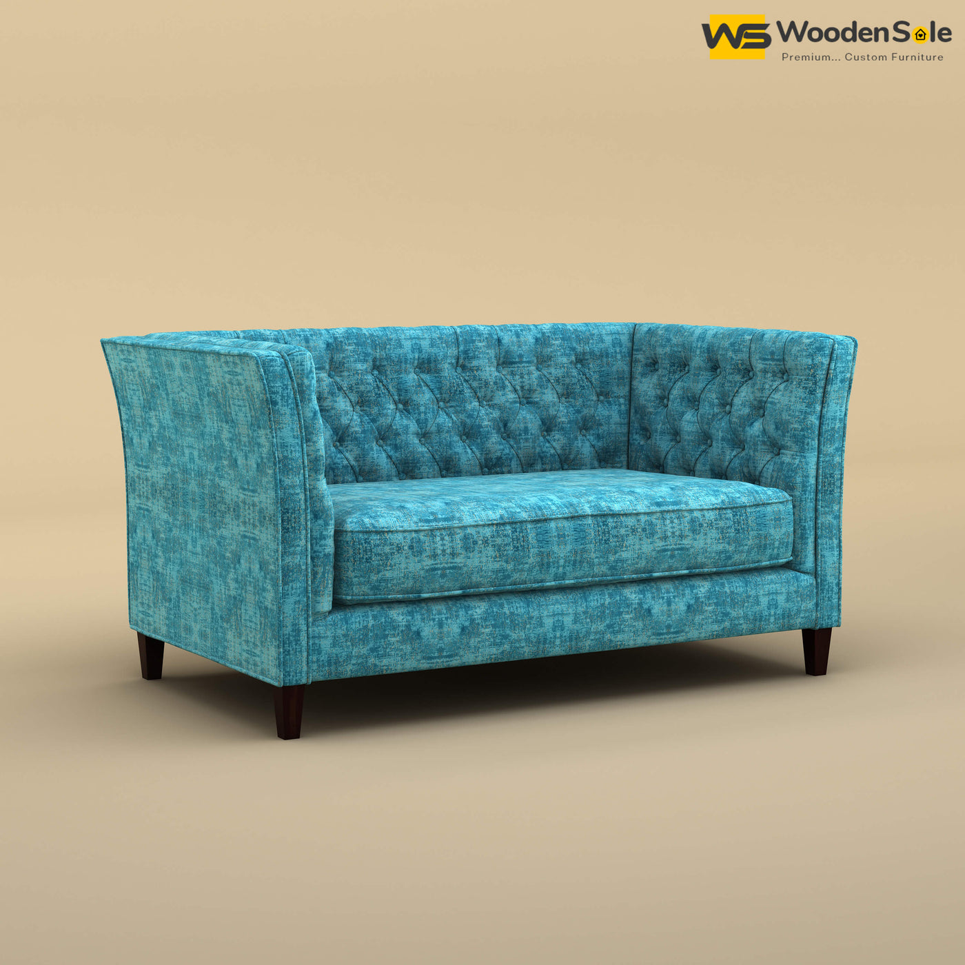 Divit Loveseat (Cotton, Teal Blue)