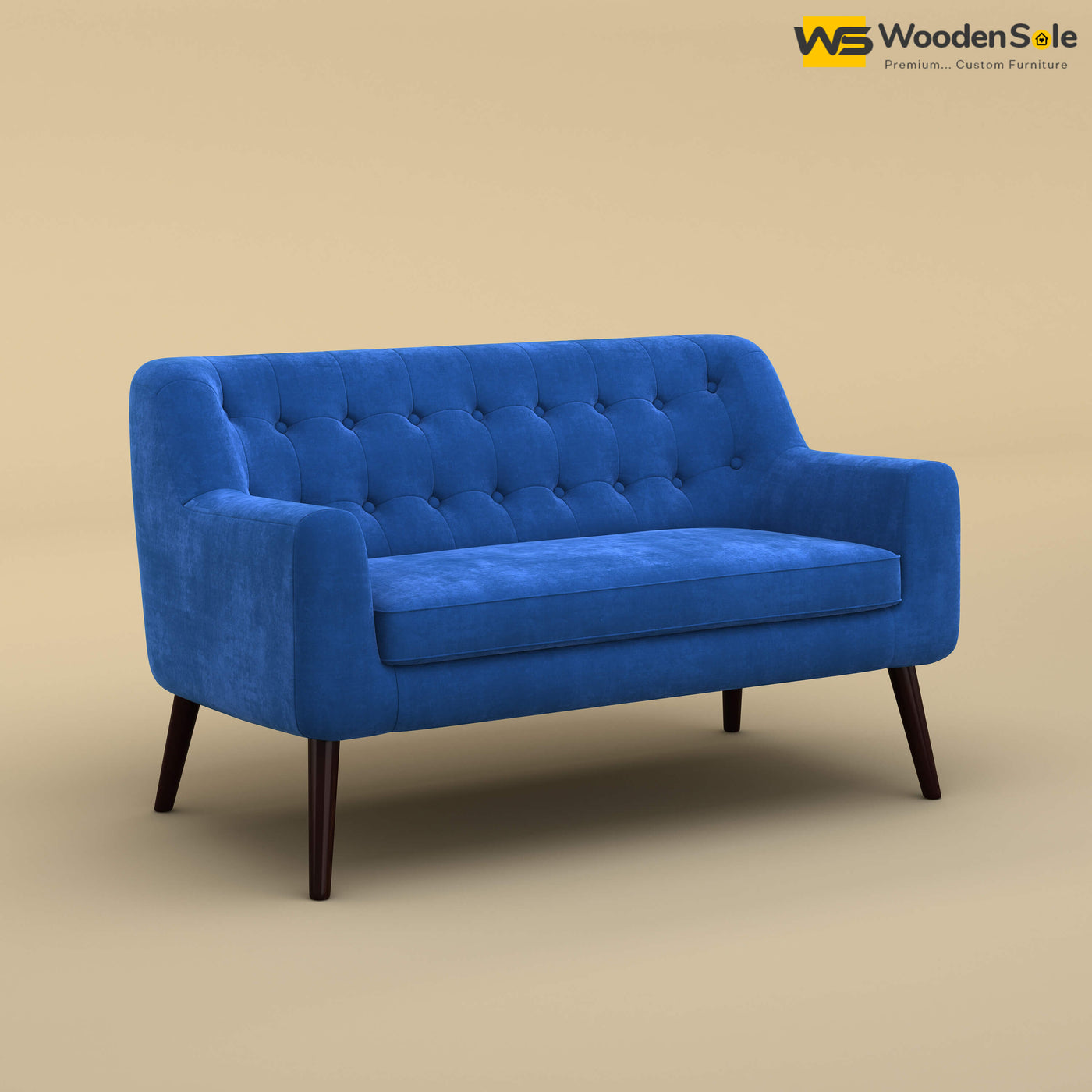 Viraj Loveseat Sofa (Velvet, Royal Blue)