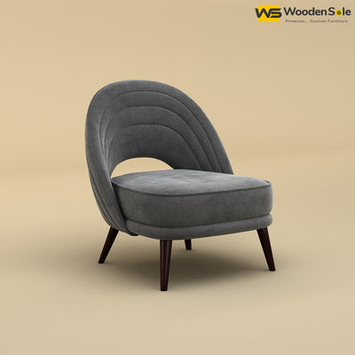 Nyra Lounge Chair (Velvet, Charcoal Gray)