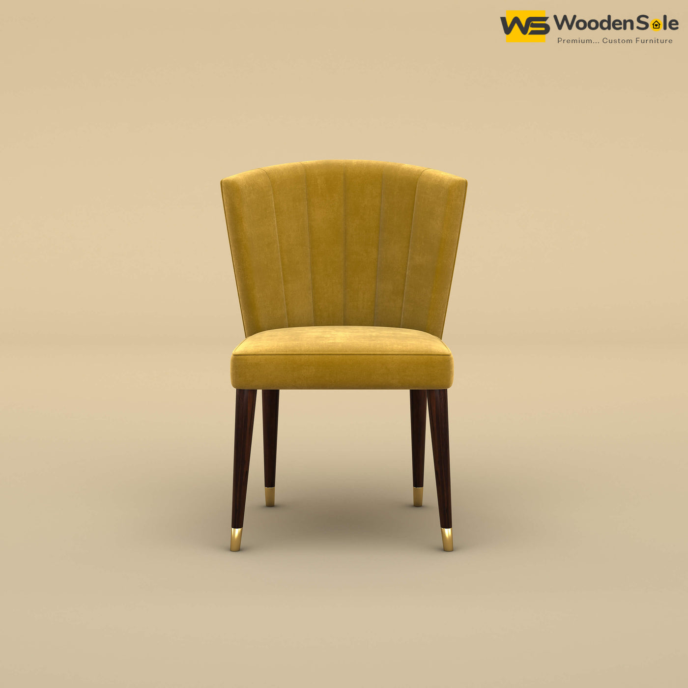 Julia Dining Chair (Velvet, Mustard Yellow)