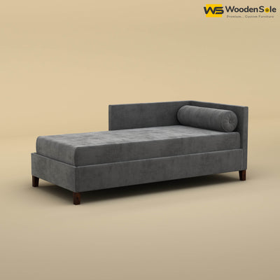 Daina Chaise Lounge (Velvet, Charcoal Gray)