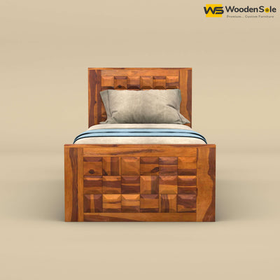 Diamond Drawer Storage Bed (Single, Honey Finish)