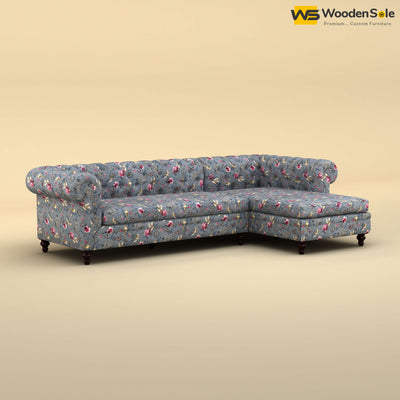 Maharaja L Shaped Sofa (Cotton, Floral Printed)