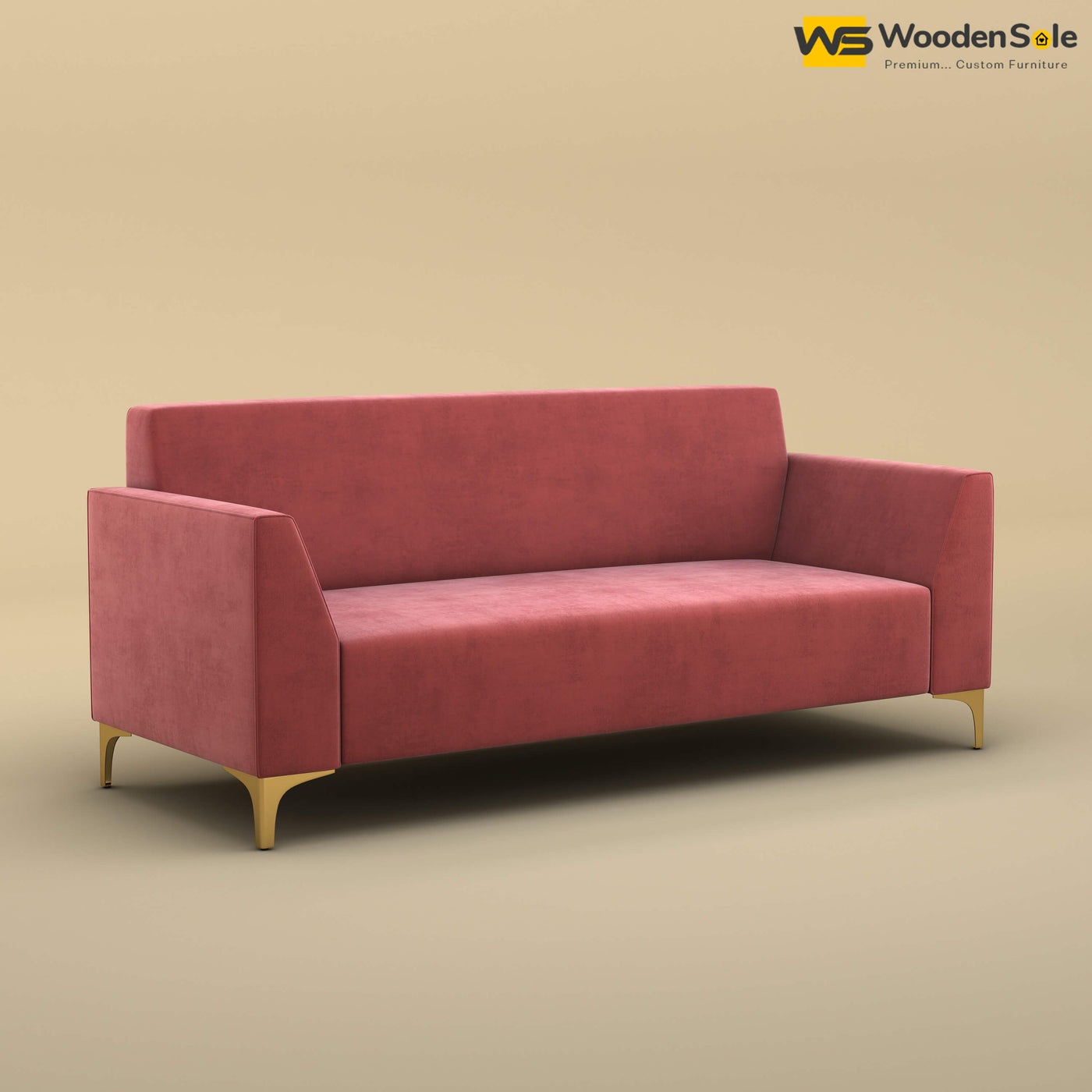 Nayobi 3 Seater Sofa (Velvet, Pink)