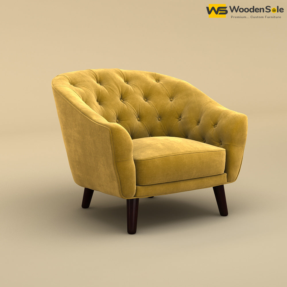 Verona Lounge Chair (Velvet, Mustard Yellow)