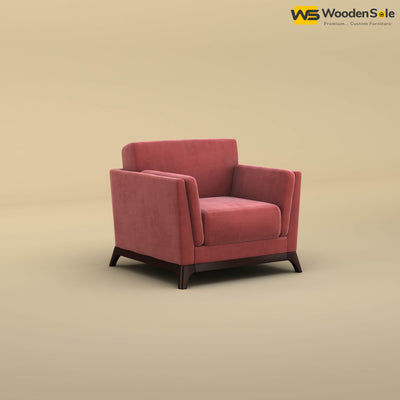 Bruno 1 Seater Sofa (Velvet, Pink)