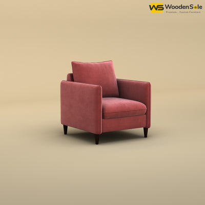 Citron 1 Seater Fabric Sofa (Velvet, Pink)