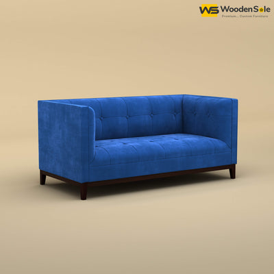 Loren Two Seater Fabric Sofa (Velvet, Royal Blue)