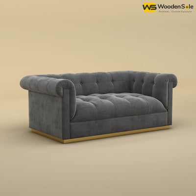 Morrison 2 Seater Fabric Sofa (Velvet, Charcoal Gray)