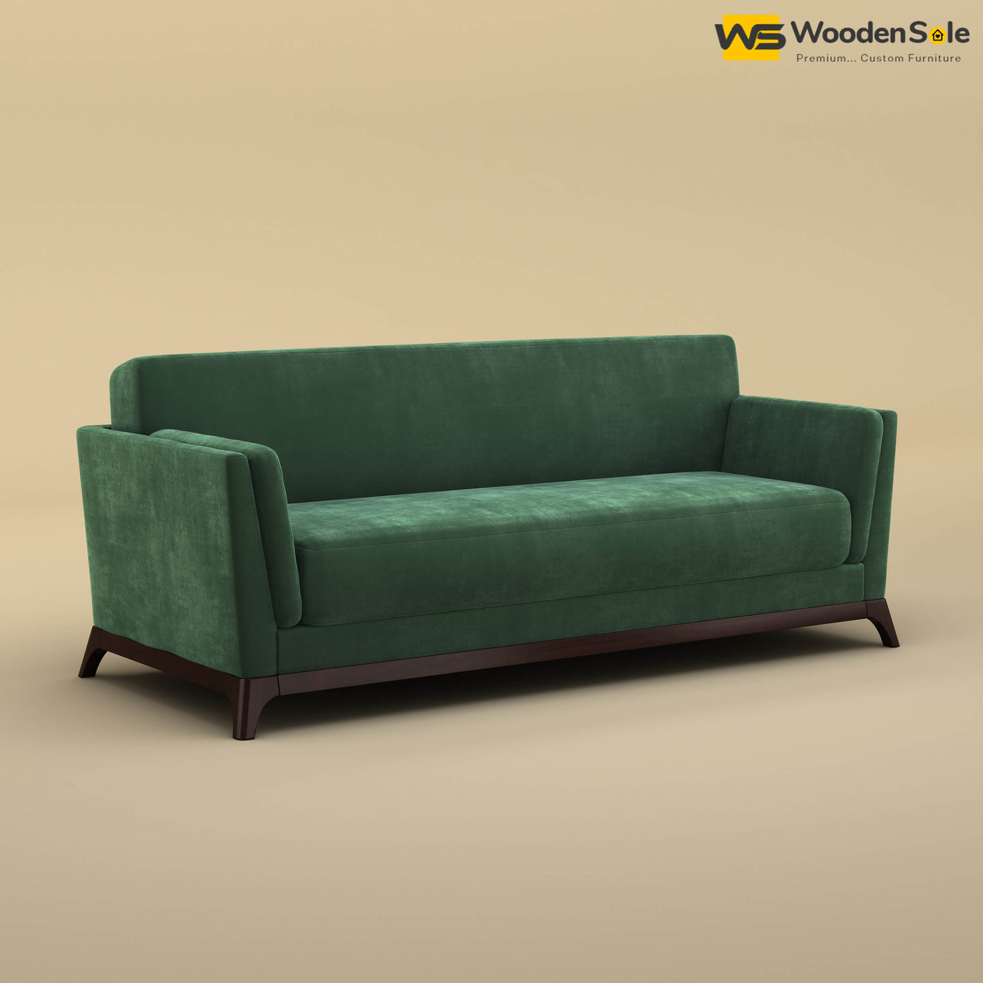 Bruno 3 Seater Sofa (Velvet, Forest Green)