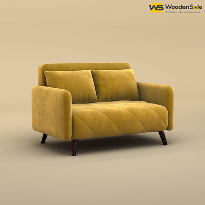 Parth Loveseat (Velvet, Mustard Yellow)