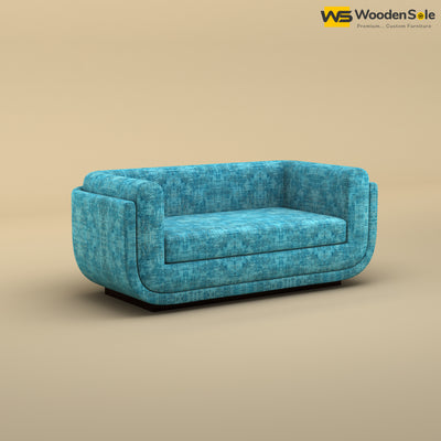 Vedant Two Seater Sofa (Cotton, Teal Blue)