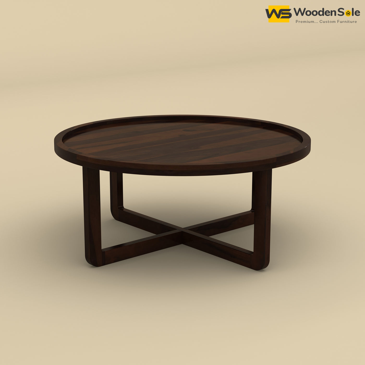 Dom Round Coffee Table (Walnut Finish)