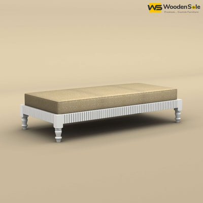 Aya Diwan Settee With Mattress (White Finish)