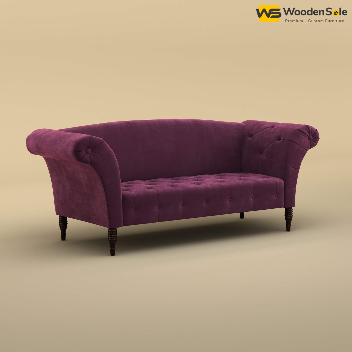 Leo Chaise Lounge (Velvet, Dark Purple)