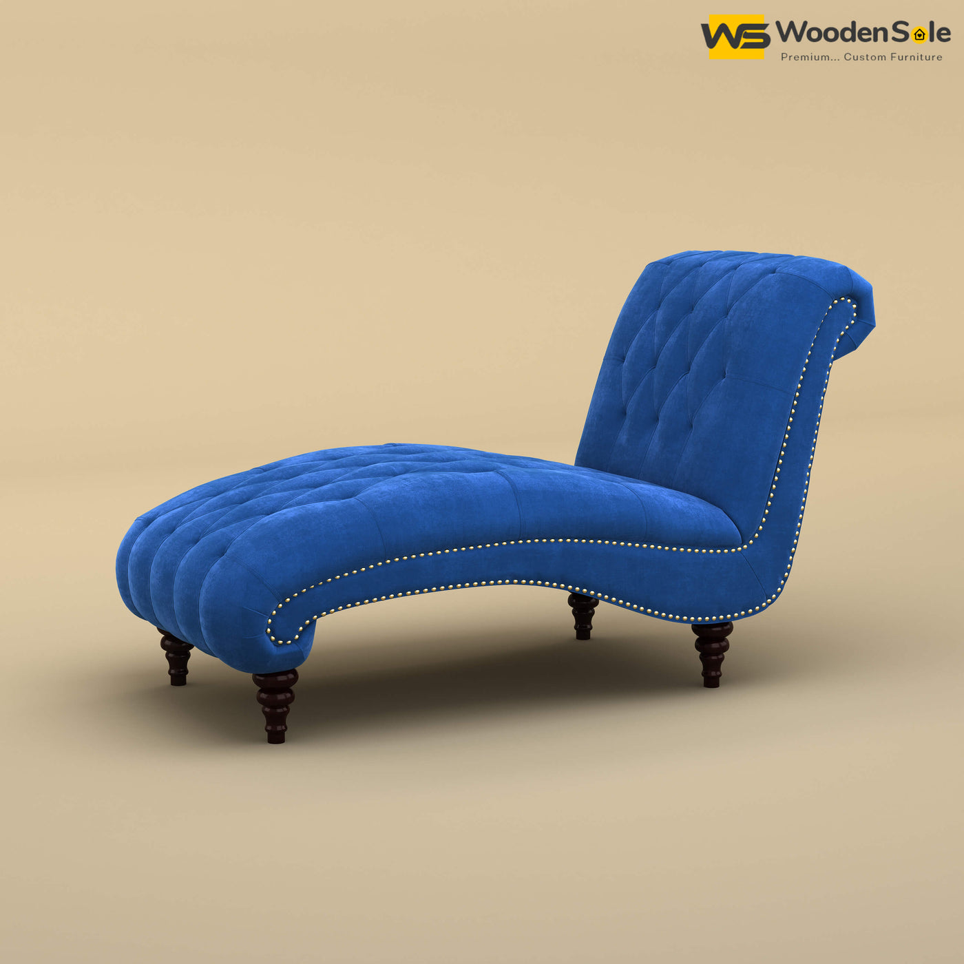 Toronto Chaise Lounge (Velvet, Royal Blue)