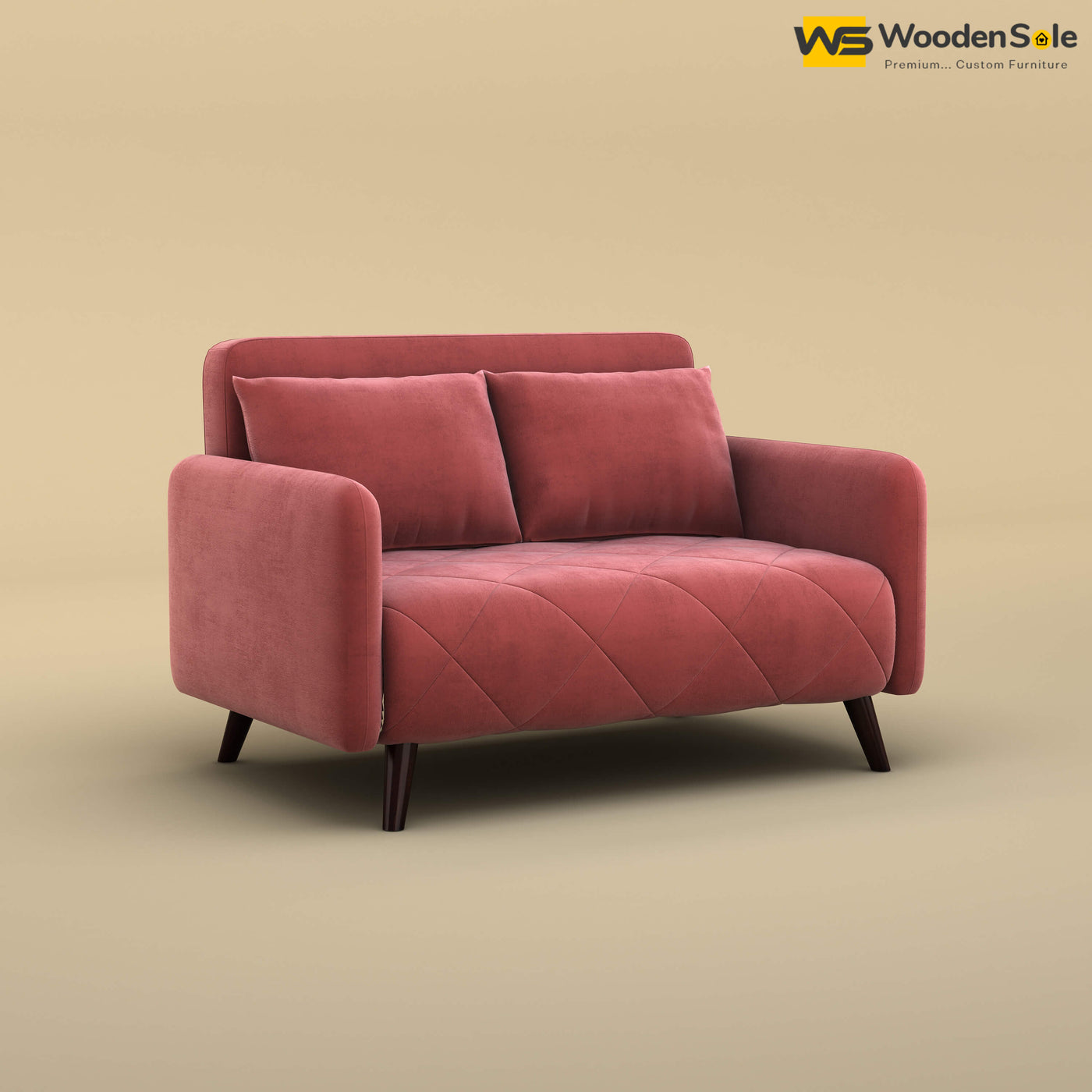 Parth Loveseat (Velvet, Pink)