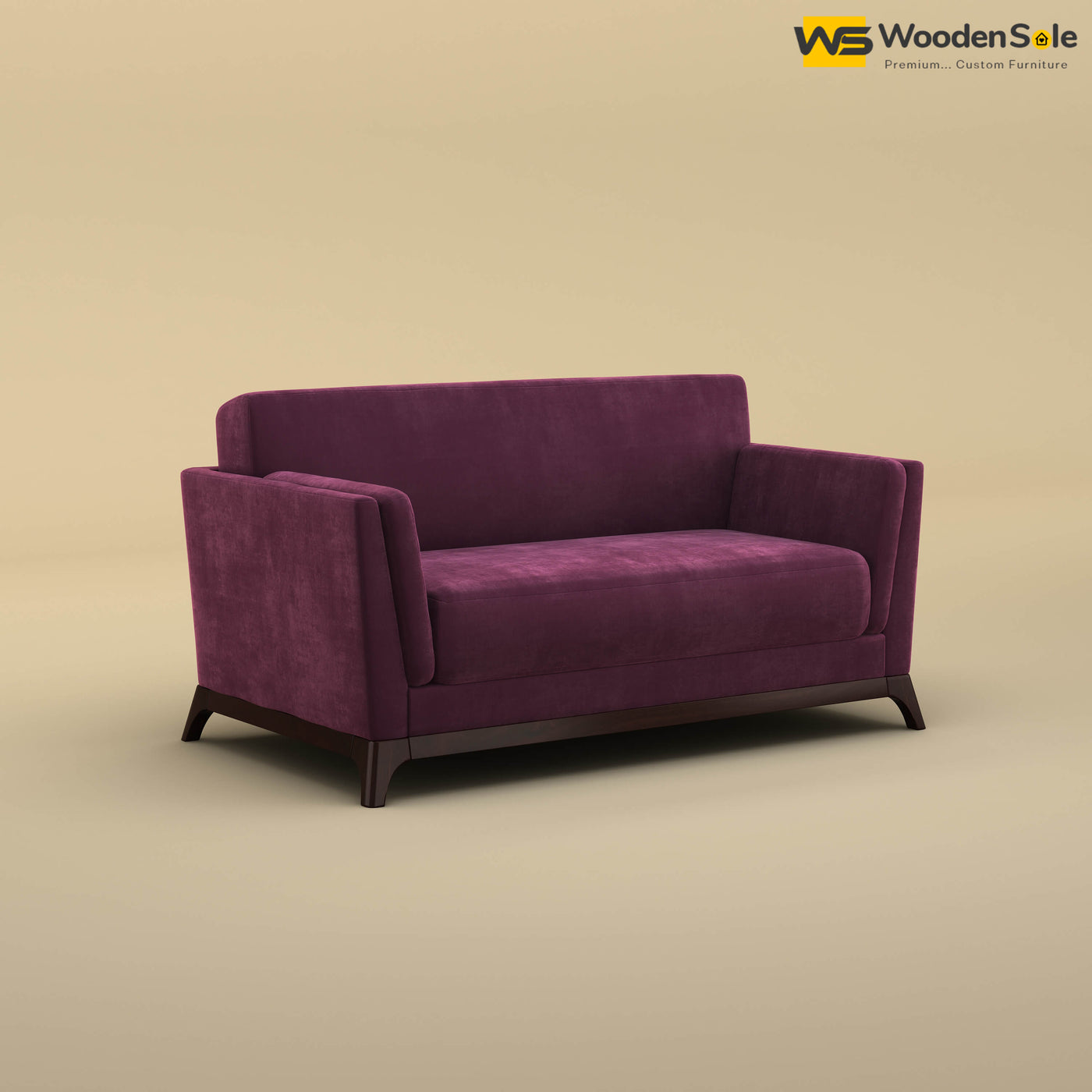 Bruno 2 Seater Sofa (Velvet, Dark Purple)