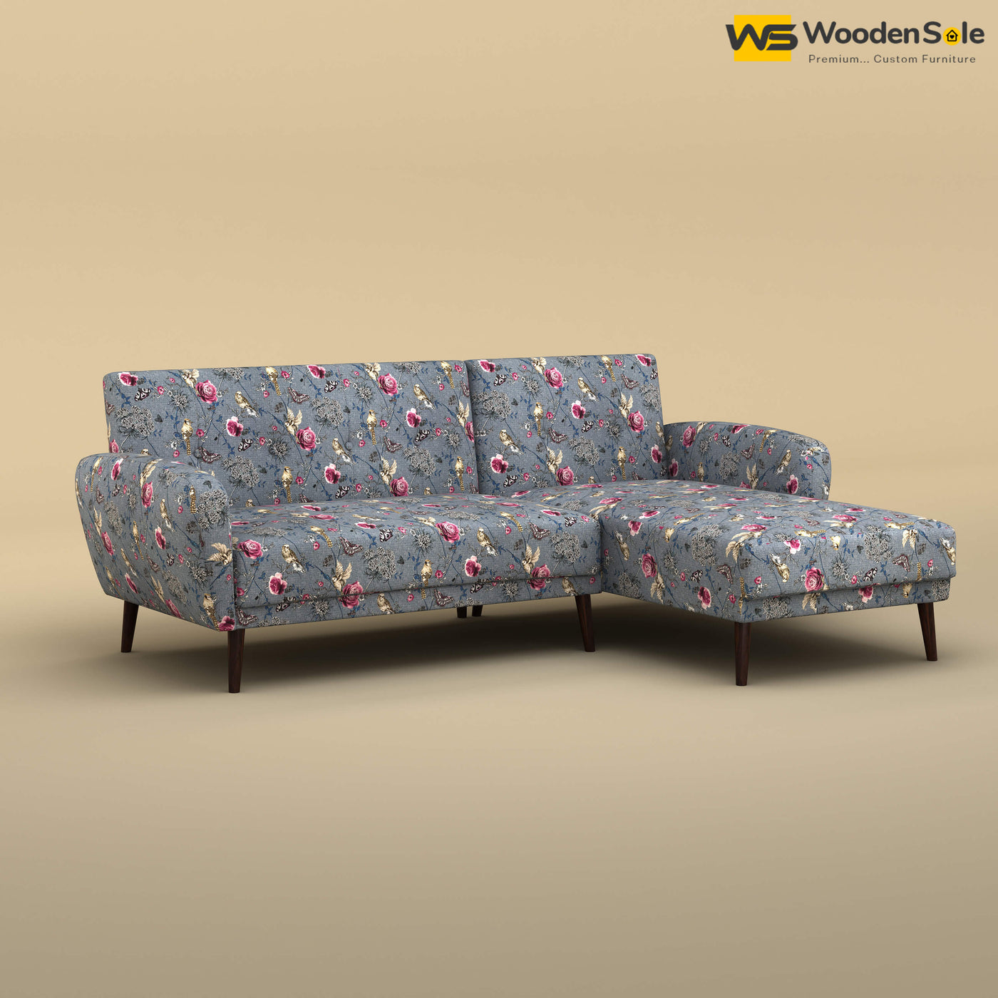 Daisy L Shape Sofa (Cotton, Floral Printed)