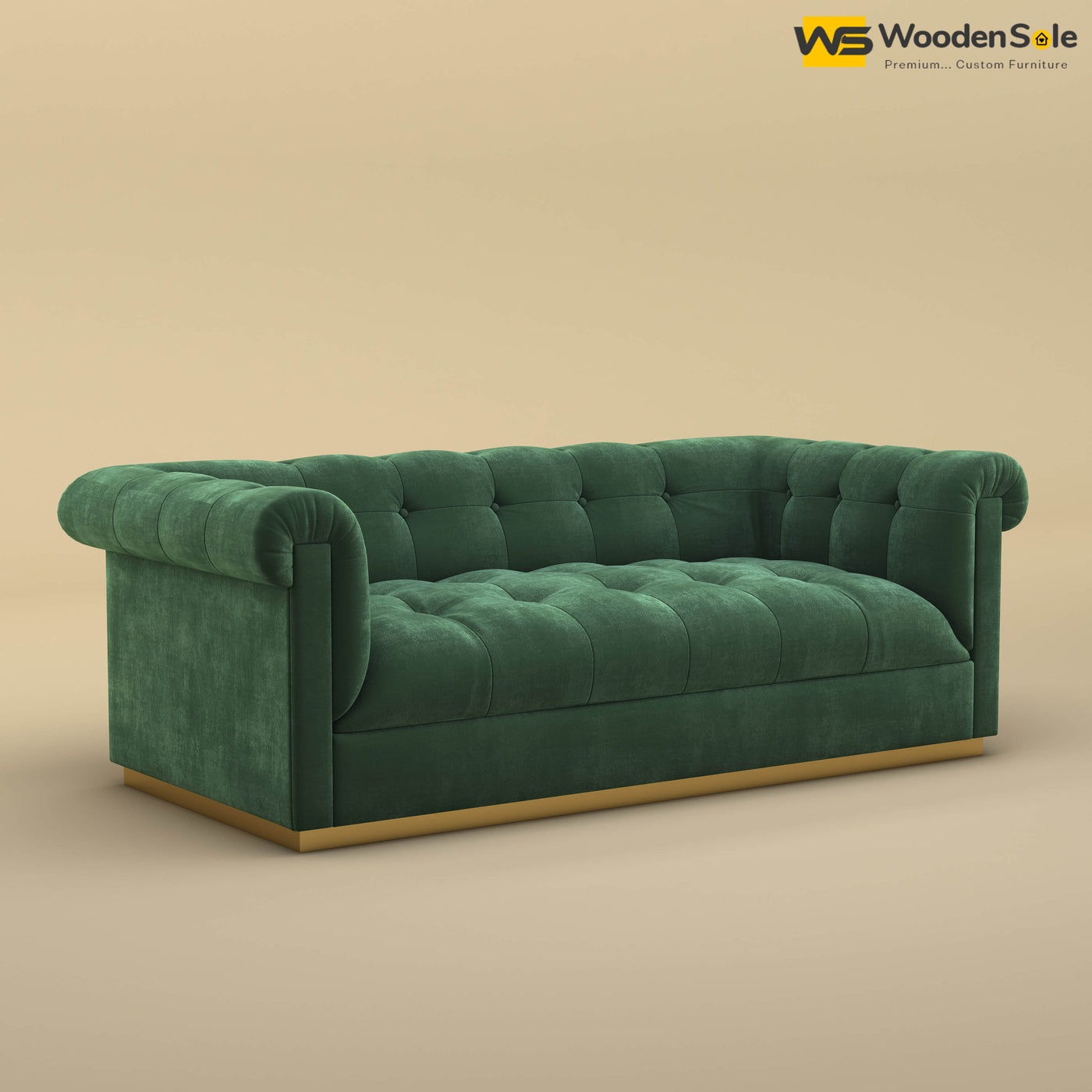 Morrison 3 Seater Fabric Sofa (Velvet, Forest Green)