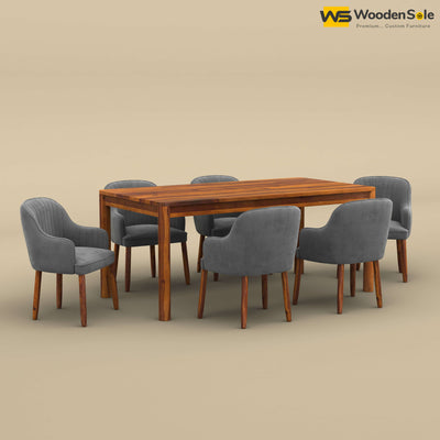 Madrid 6 Seat Dining Table Set (Honey Finish)