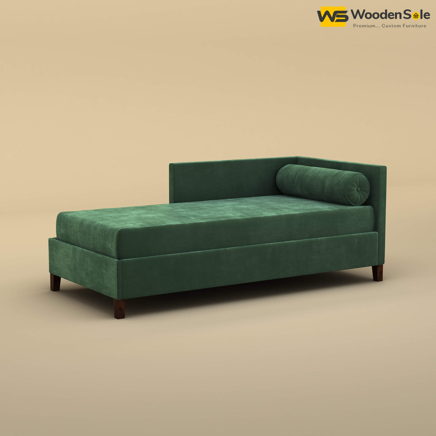 Daina Chaise Lounge (Velvet, Forest Green)