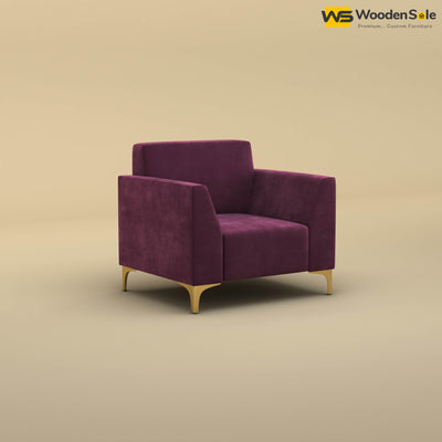 Nayobi 1 Seater Sofa (Velvet, Dark Purple)