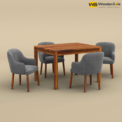 Madrid 4 Seat Dining Table Set (Honey Finish)