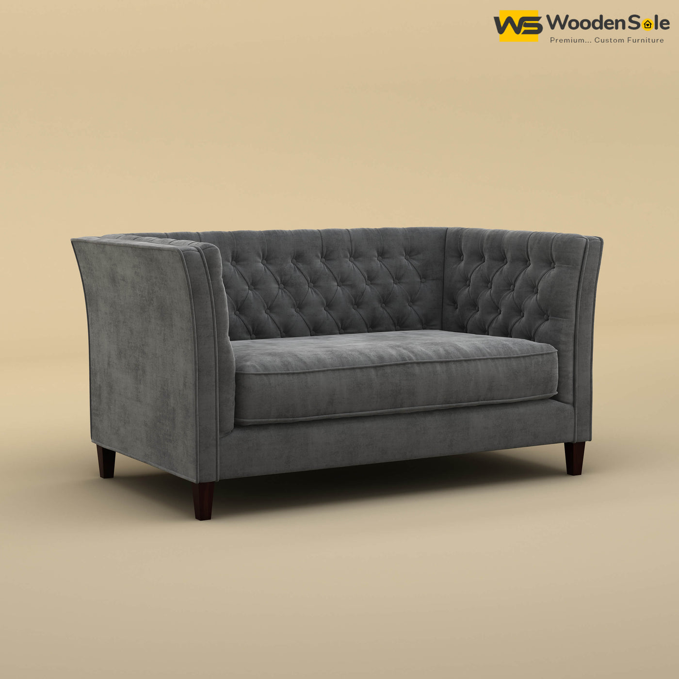 Divit Loveseat (Velvet, Charcoal Gray)