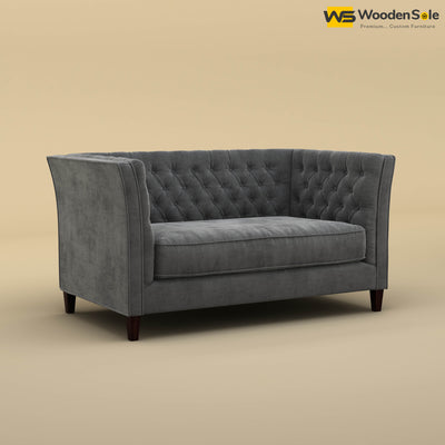 Divit Loveseat (Velvet, Charcoal Gray)