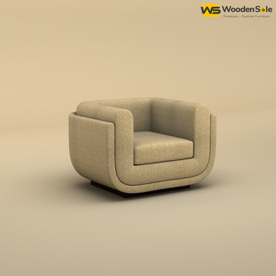 Vedant 1 Seater Fabric Sofa (Cotton, Faux Cream)