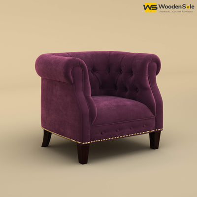 Olivia Wing Chair (Velvet, Dark Purple)