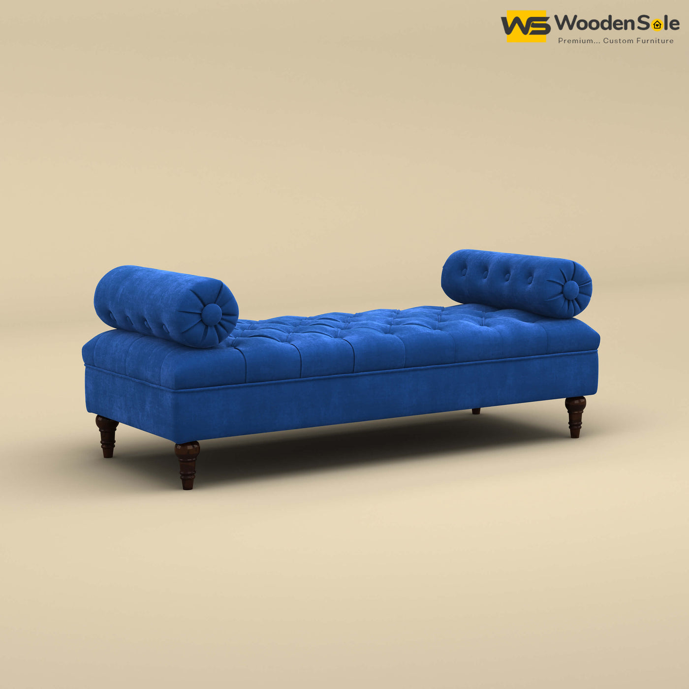 Andre Fabric Lounge Diwan Settee (Velvet, Royal Blue)