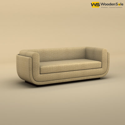 Vedant Three Seater Sofa (Cotton, Faux Cream)