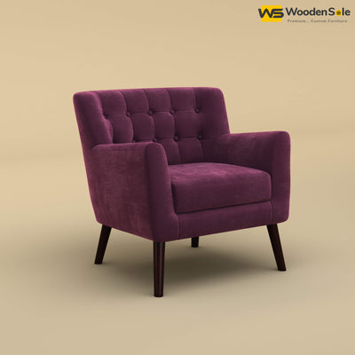 Figo Tufted Lounge Chair (Velvet, Dark Purple)