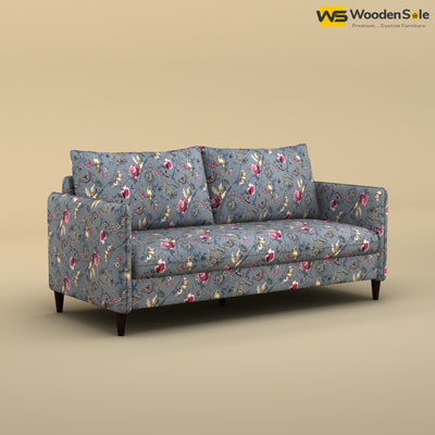 Citron 3 Seater Fabric Sofa (Cotton, Floral Printed)