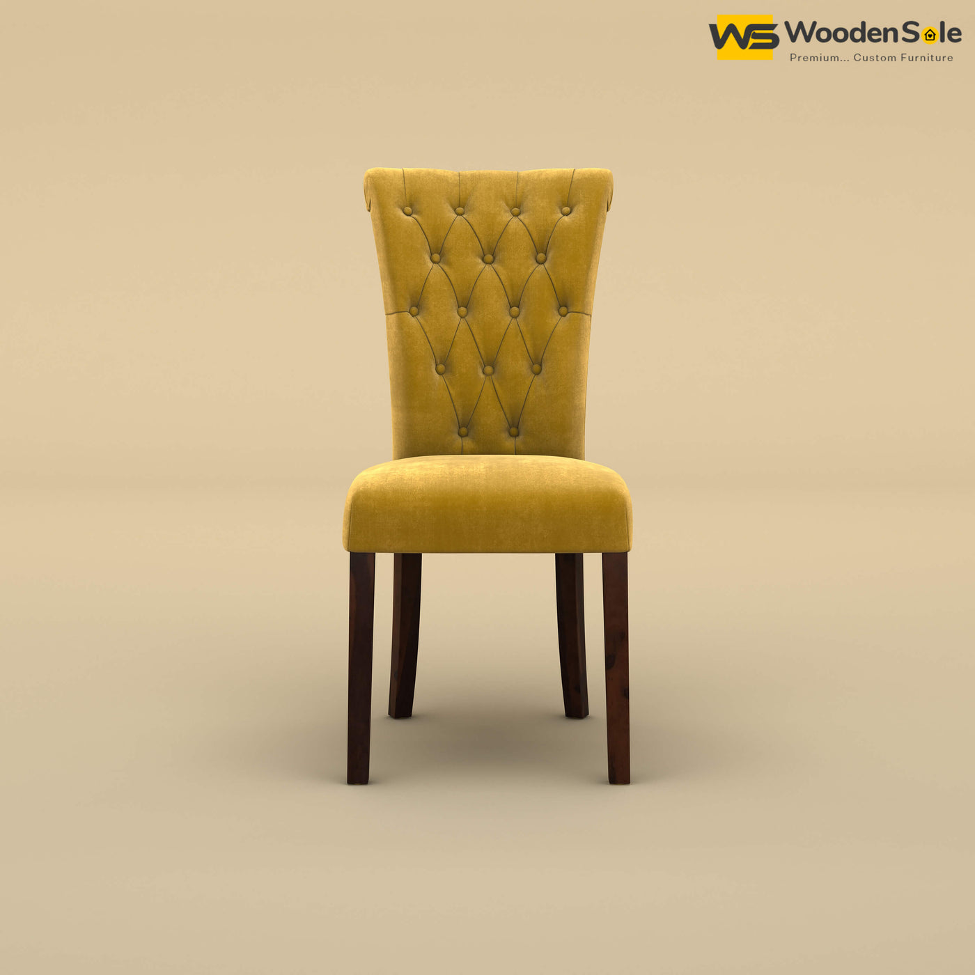 Kia Dining Chair (Velvet, Mustard Yellow)