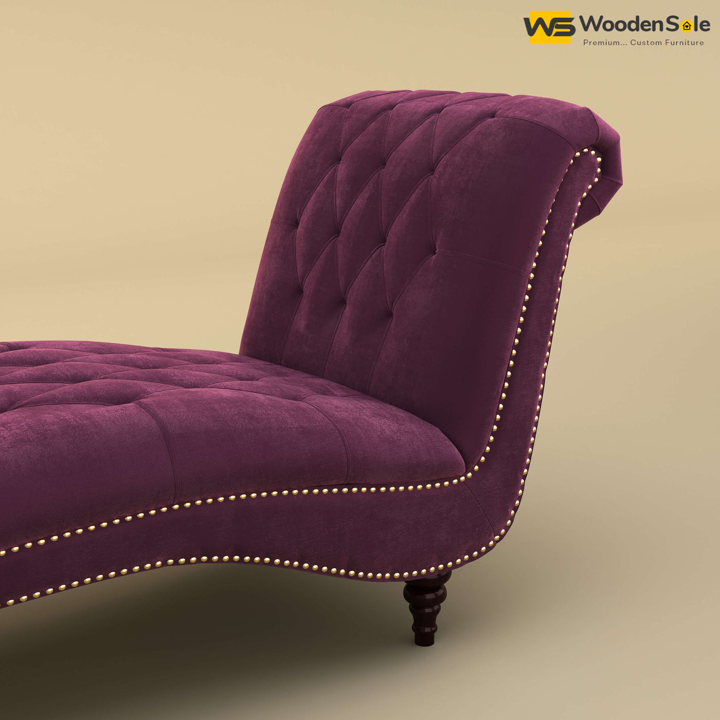 Toronto Chaise Lounge (Velvet, Dark Purple)