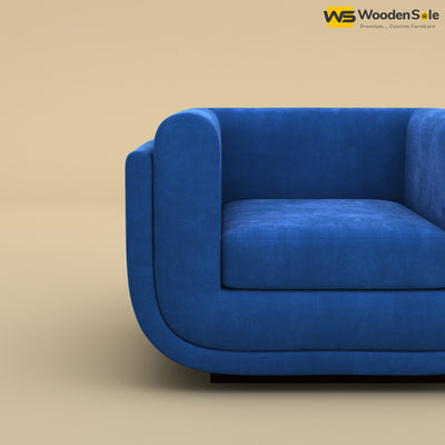 Vedant 1 Seater Fabric Sofa (Velvet, Royal Blue)