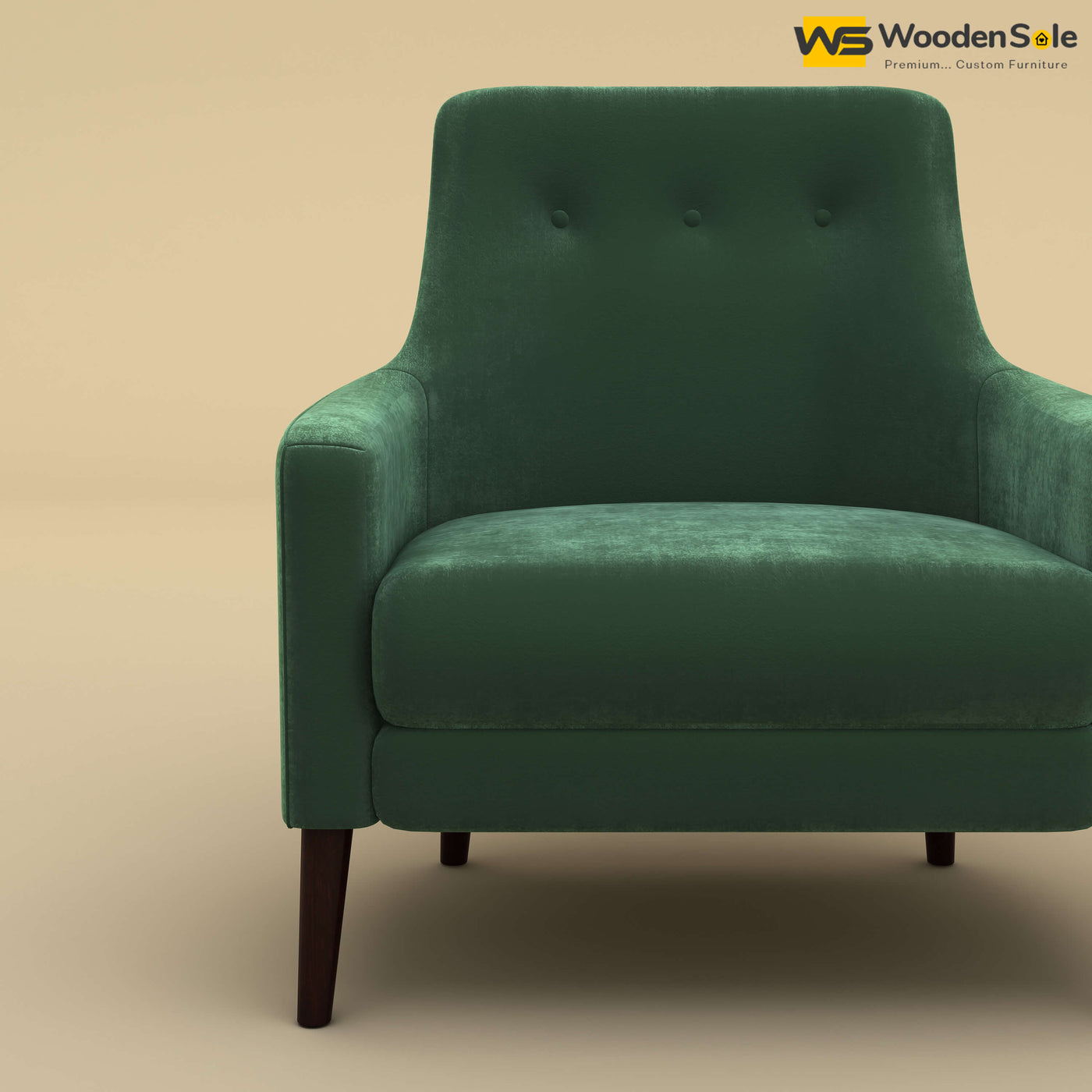 Rubik Lounge Chair (Velvet, Forest Green)