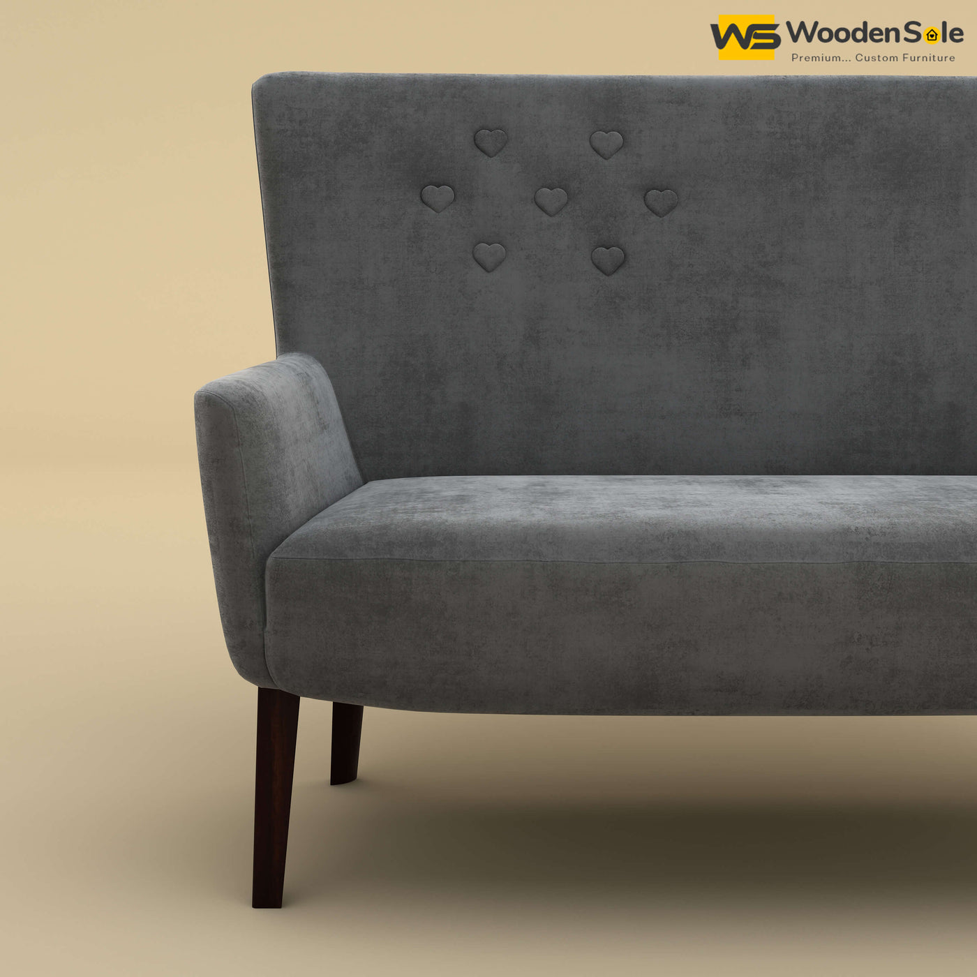 Dil Loveseat (Velvet, Charcoal Gray)