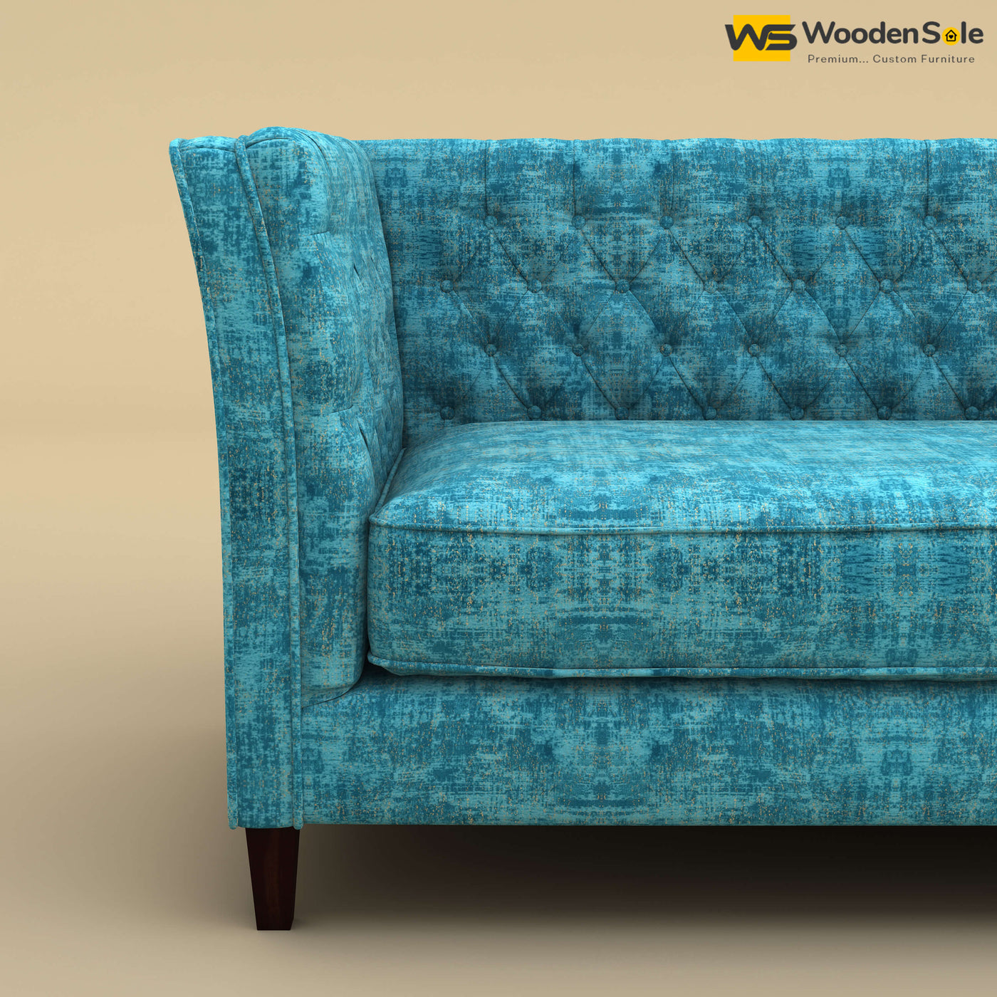 Divit Loveseat (Cotton, Teal Blue)