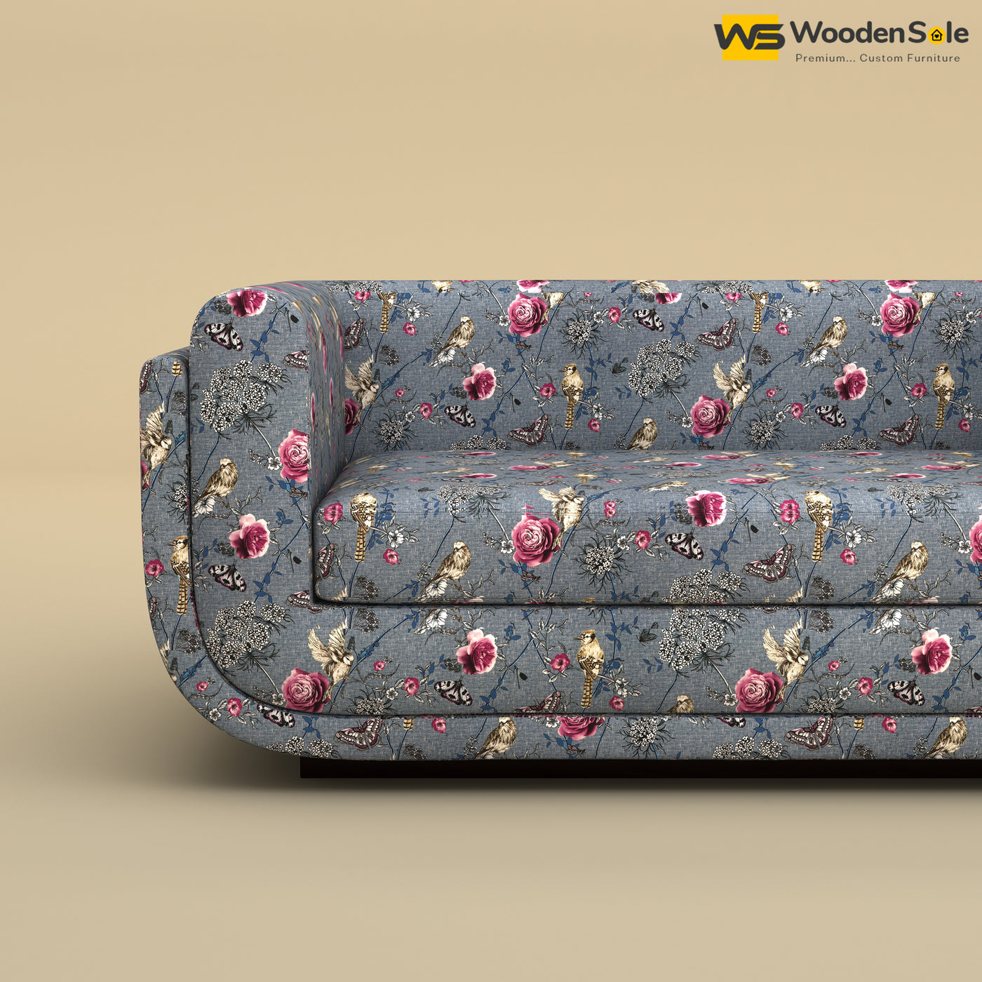 Vedant Two Seater Sofa (Cotton, Floral Printed)