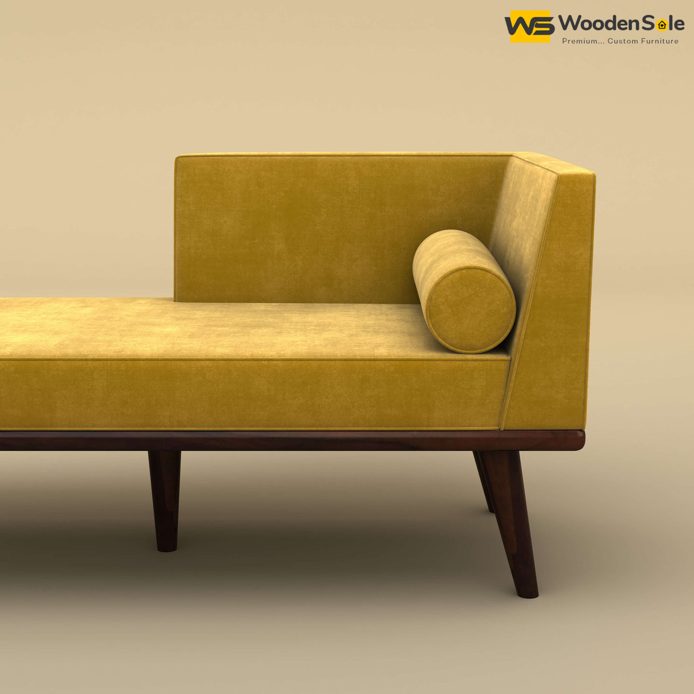 Sheher Chaise Lounge (Velvet, Mustard Yellow)