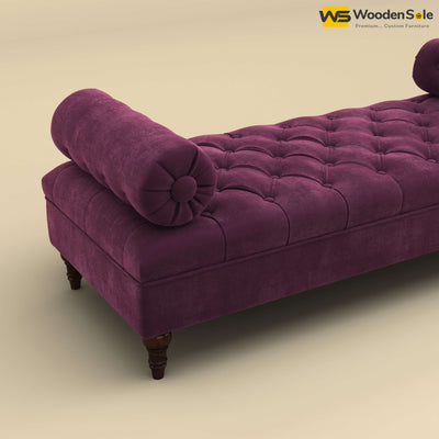 Andre Fabric Lounge Diwan Settee (Velvet, Dark Purple)