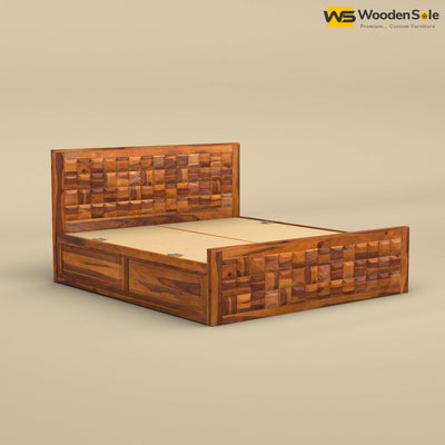 Diamond Box Storage Bed (Honey Finish)