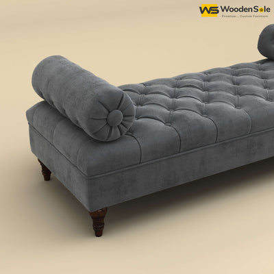 Andre Fabric Lounge Diwan Settee (Velvet, Charcoal Gray)