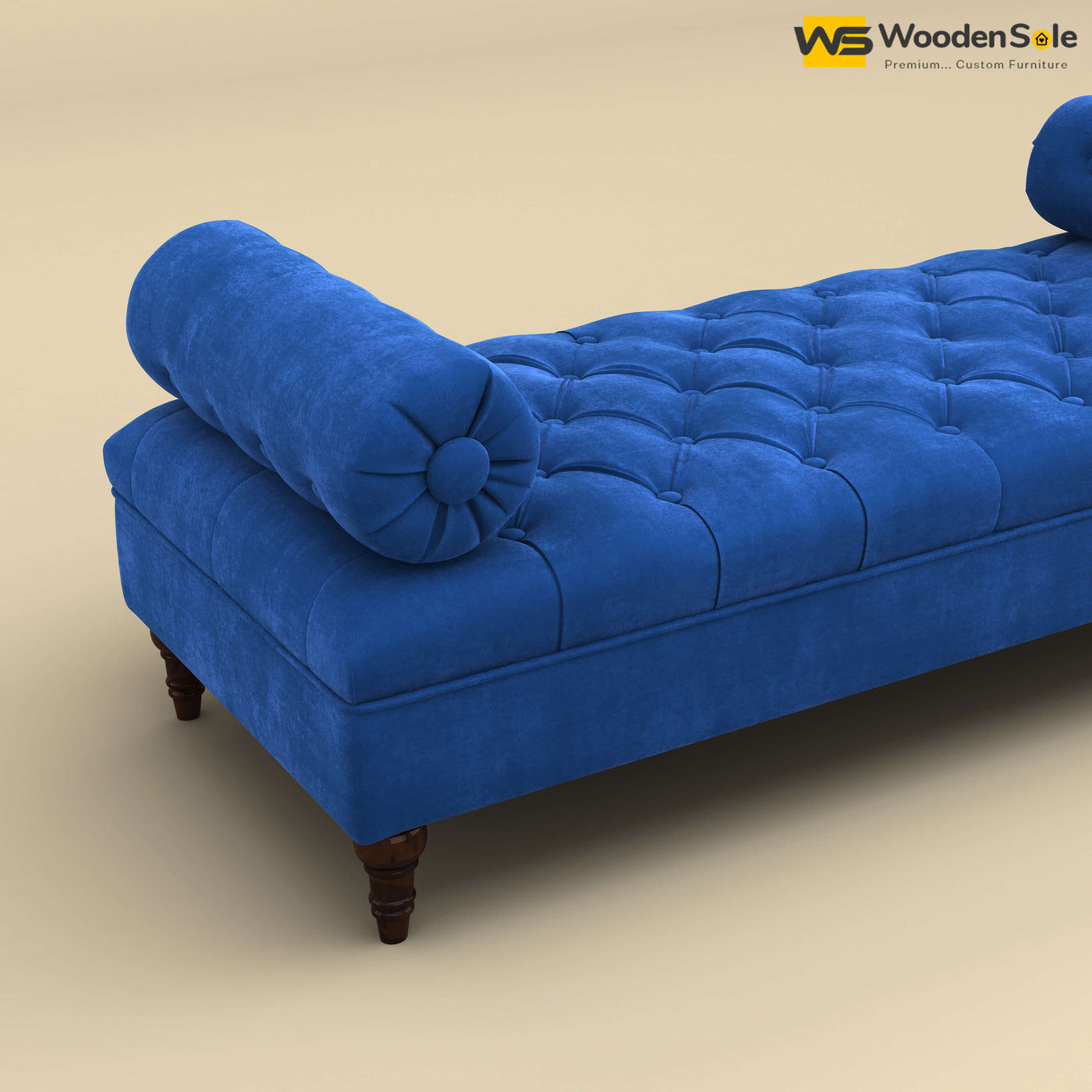 Andre Fabric Lounge Diwan Settee (Velvet, Royal Blue)